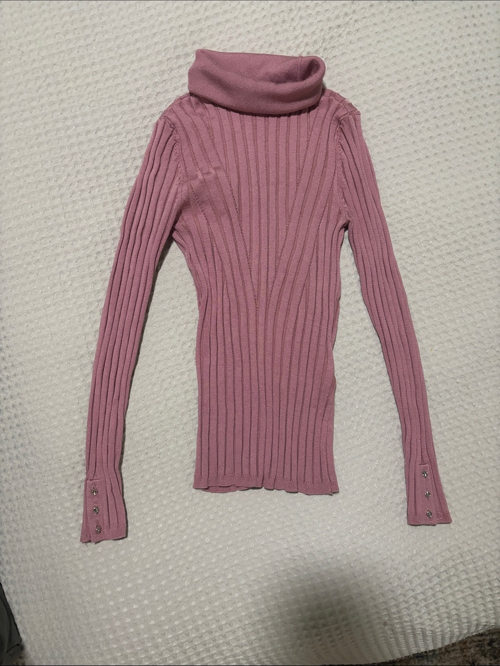 Ribbed Turtleneck Sweater - Dusty Rose